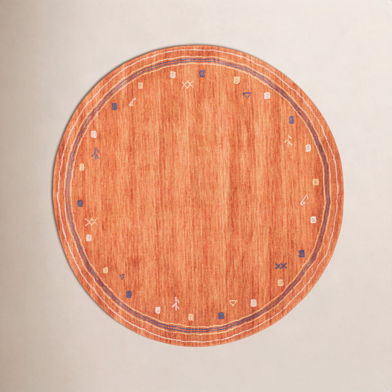 Tapis rouille en laine Danette, Rond 6 pi