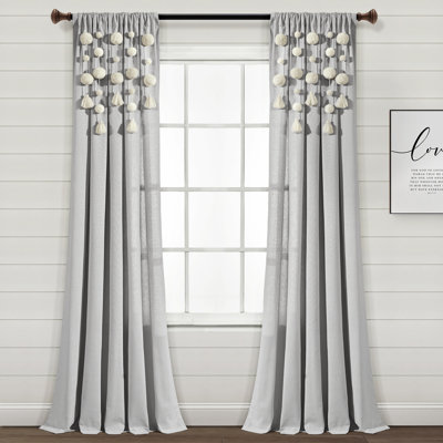 Cotton Blend Semi Sheer Curtain Single Panel