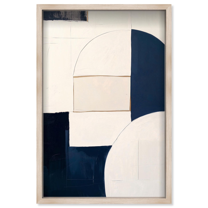 Oliver Gal Sunset Serenity IV Abstract - Luxury Shadowbox Framed Wall Art, 26" H x 18" W, Cream
