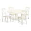 Ensemble de table de salle à manger 5 pièces moderne comprenant une table ovale en bois avec rallonge papillon et 4 chaises de salle à manger, lin blanc-1854146890-1796787919-1810048203