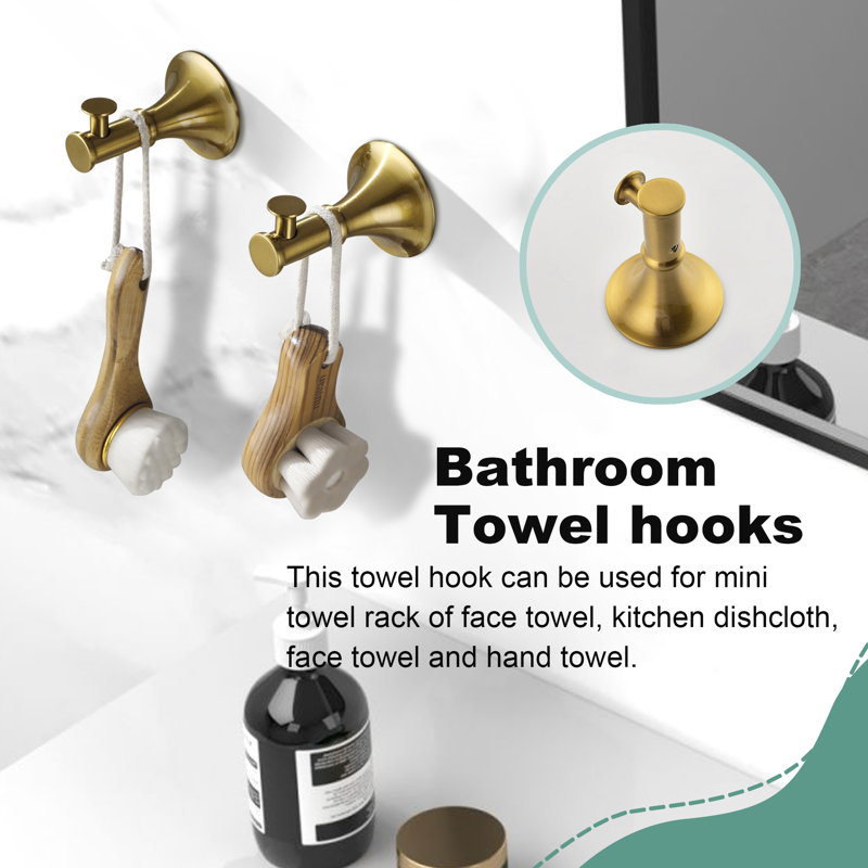 6 - Piece Bathroom Hardware Set, Brushed Gold, 3" H x 22" W x 3" D