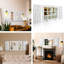 Miroir de fenêtre décoratif rustique blanc avec volets