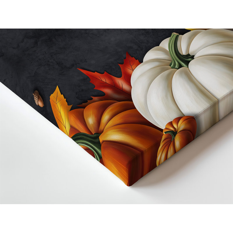 Toile dans une illustration d'automne richement détaillée, art mural texturé foncé, H 9 po x l 12 po