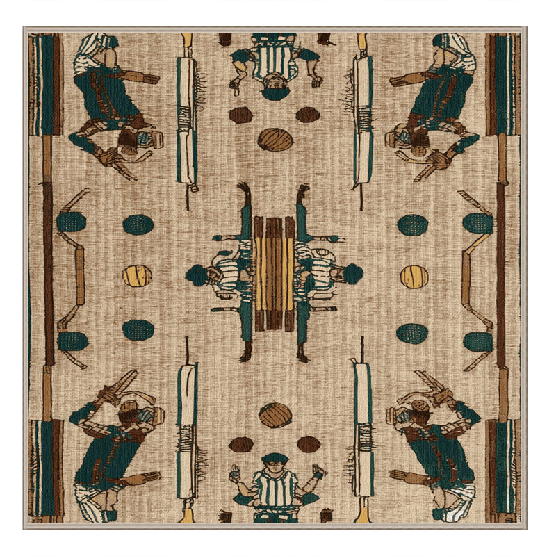 Washable Cricket Sports Area Rug, Round 5'