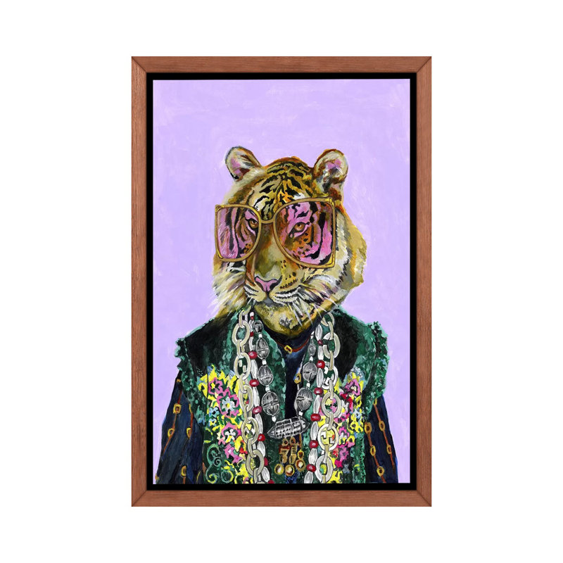 «Bengal Tiger» par Heather Perry, impression sur toile, H 40 po x l 26 po x P 1,5 po, Toile classique avec cadre brun