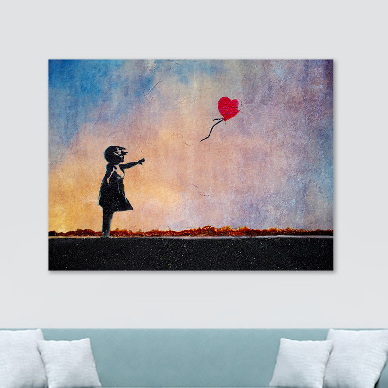 Banksy Balloon Girl Let Go by Banksy - Wrapped Canvas Print, 41cm H x 61cm W x 3.8cm D