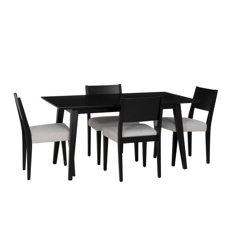 Aniek 5PC Upholstered Dining Set Black