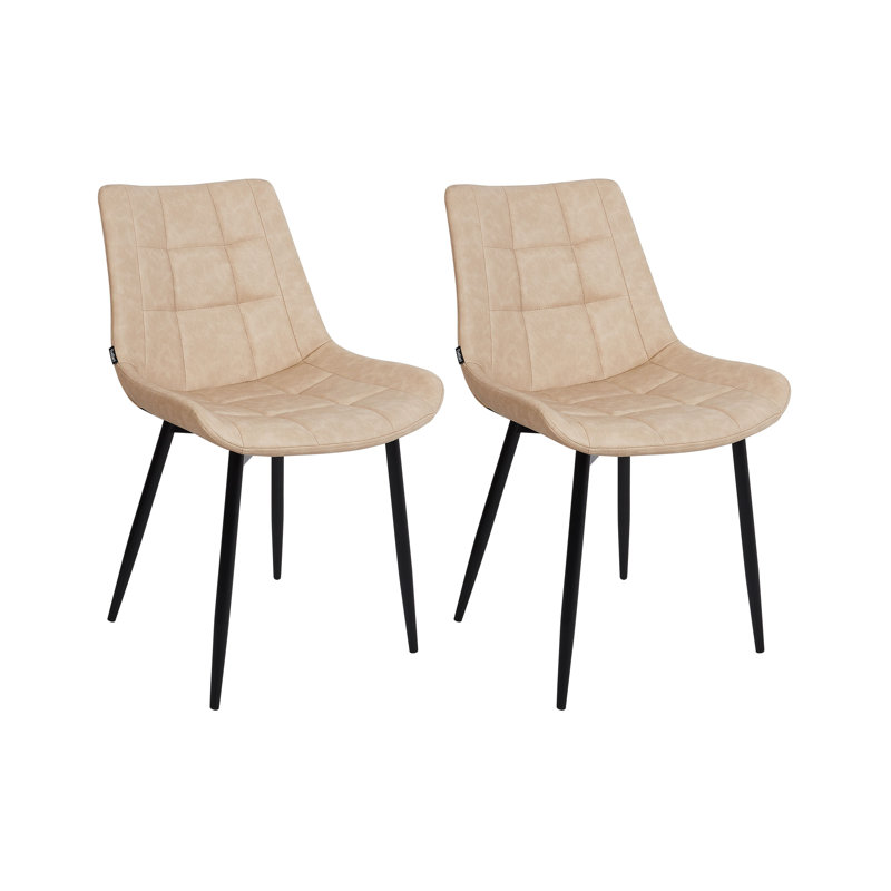 Anala 41cm H Tufted Upholstered Upholstered Back Side Chair in Beige