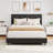 Bed Frame with Upholstered Headboard, Heavy-Duty Platform Bed Frame with Adjustable Headboard, Strong Wood Slat Support-846556364-846556365