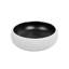 Lavabo de salle de bain vasque rond 16 po en noir mat et céramique blanche texturée