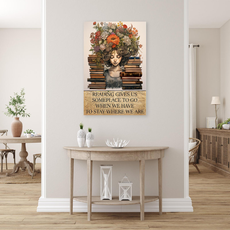 Maiah Reading Gives Us Someplace - 1 pièce, reproduction d'art graphique sur toile tendue, L 24 po x H 36 po
