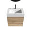 24 meubles de salle de bain en chêne brut + chêne brut avec lavabo en quartz blanc et tiroirs souples-1001014904