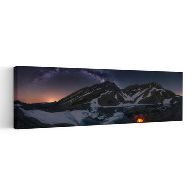 Milky Way Mountain Camp by Cesar Alvarez Osorio - Wrapped Canvas Panoramic Print