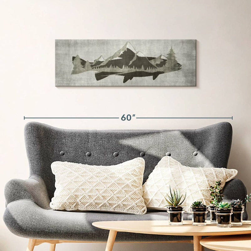" Mountain Trout I Canvas Print ", 12" H x 36" W x 1.25" D