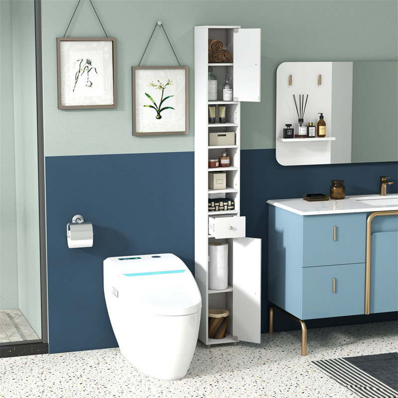 Freestanding Linen Cabinet, White
