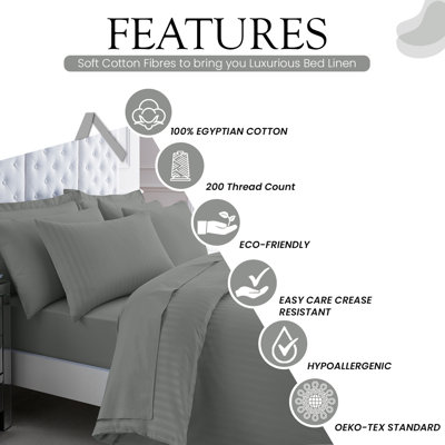  Egyptian-Quality Cotton Duvet Cover Set