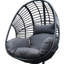 Balancelle d'extérieur en osier noir (chaise seulement, sans support, sans chaînes) - Panier avec coussin inclus