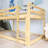 Wood Frame Twin Over Twin Size Bunk Bed With Ladder,Strengthened Slats-321203898
