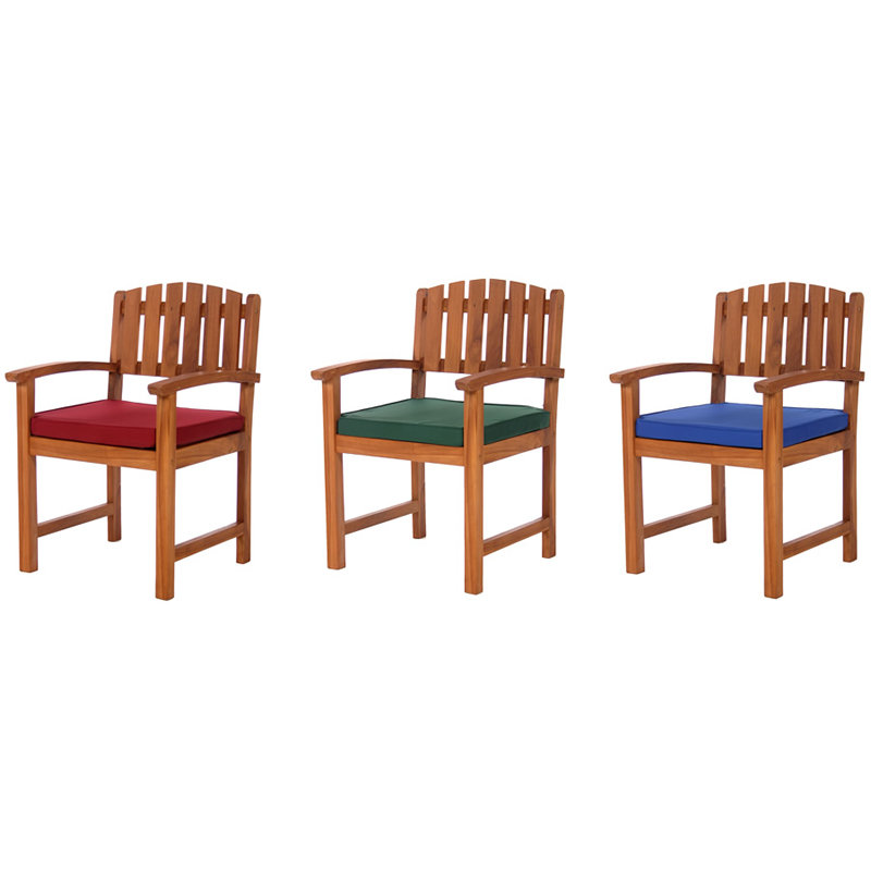 Chaises de patio avec coussin Java, Rouge