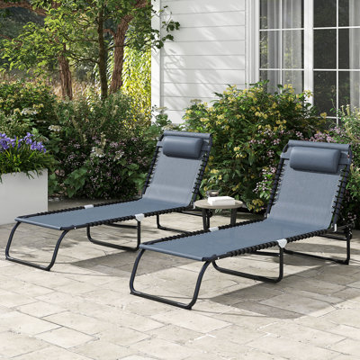 Chaise d'extérieur supplémentaire - pliante avec 4 sièges, filet respirant gris en filet inclinable