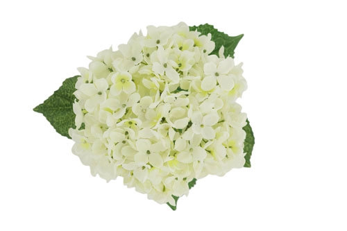 35" Light Green Artificial Hydrangea Stems, White