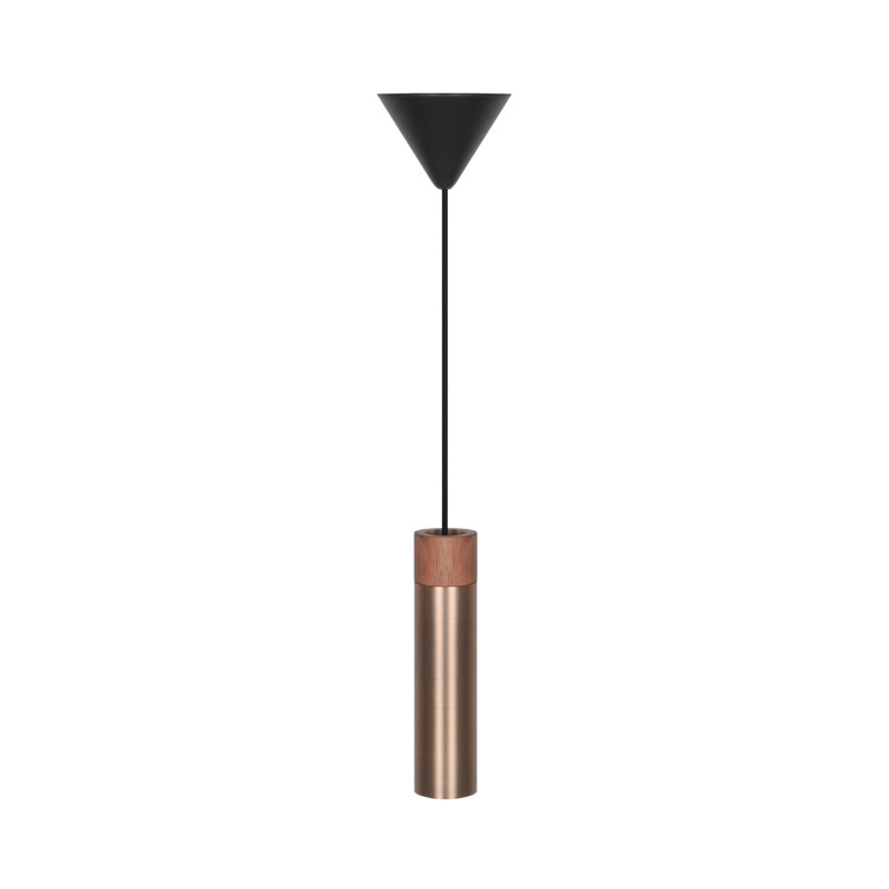 1 - Light Satin Pendant, Burnished Brass