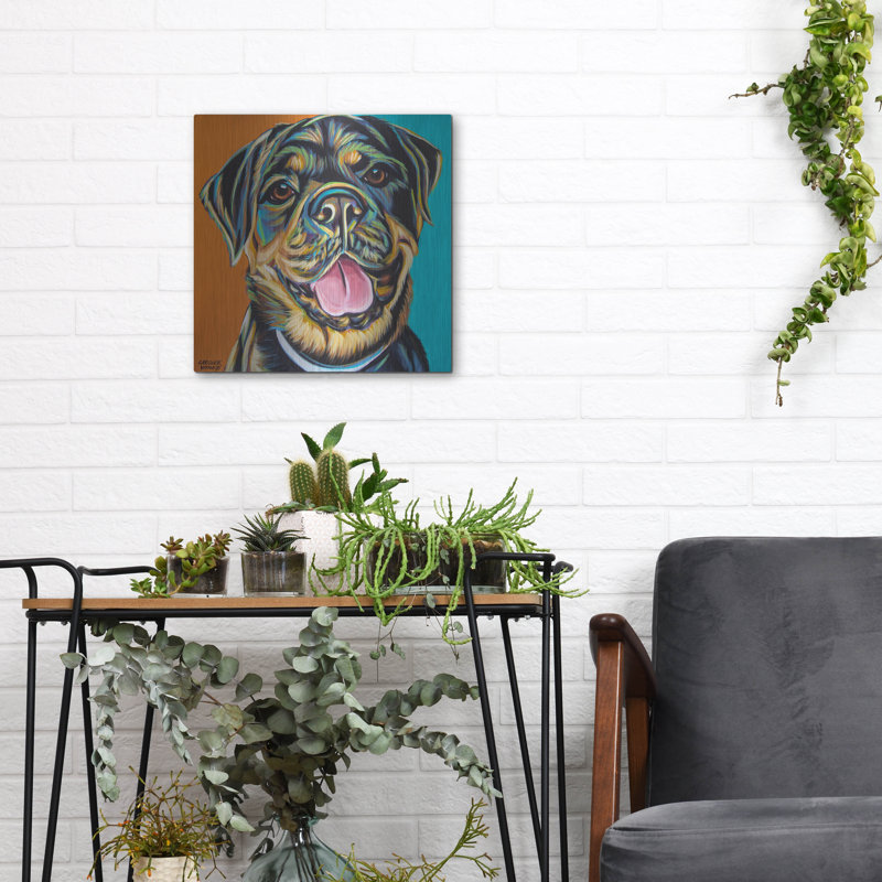"Rottweiler 2" par Carolee Vitaletti, H 12 po x l 12 po