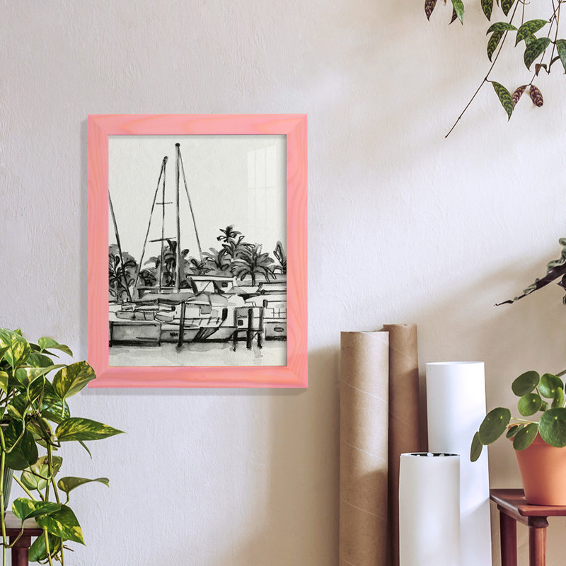 Turaco Neutral Tropics IV, encadré sur papier, H 11 po x l 9 po x P 1 po, Rose