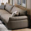 Canapé modulaire 98,43 "en cuir véritable brun-129447950