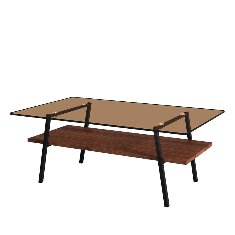  Table basse Shalia, Noir, noir, noir, noir, Brun