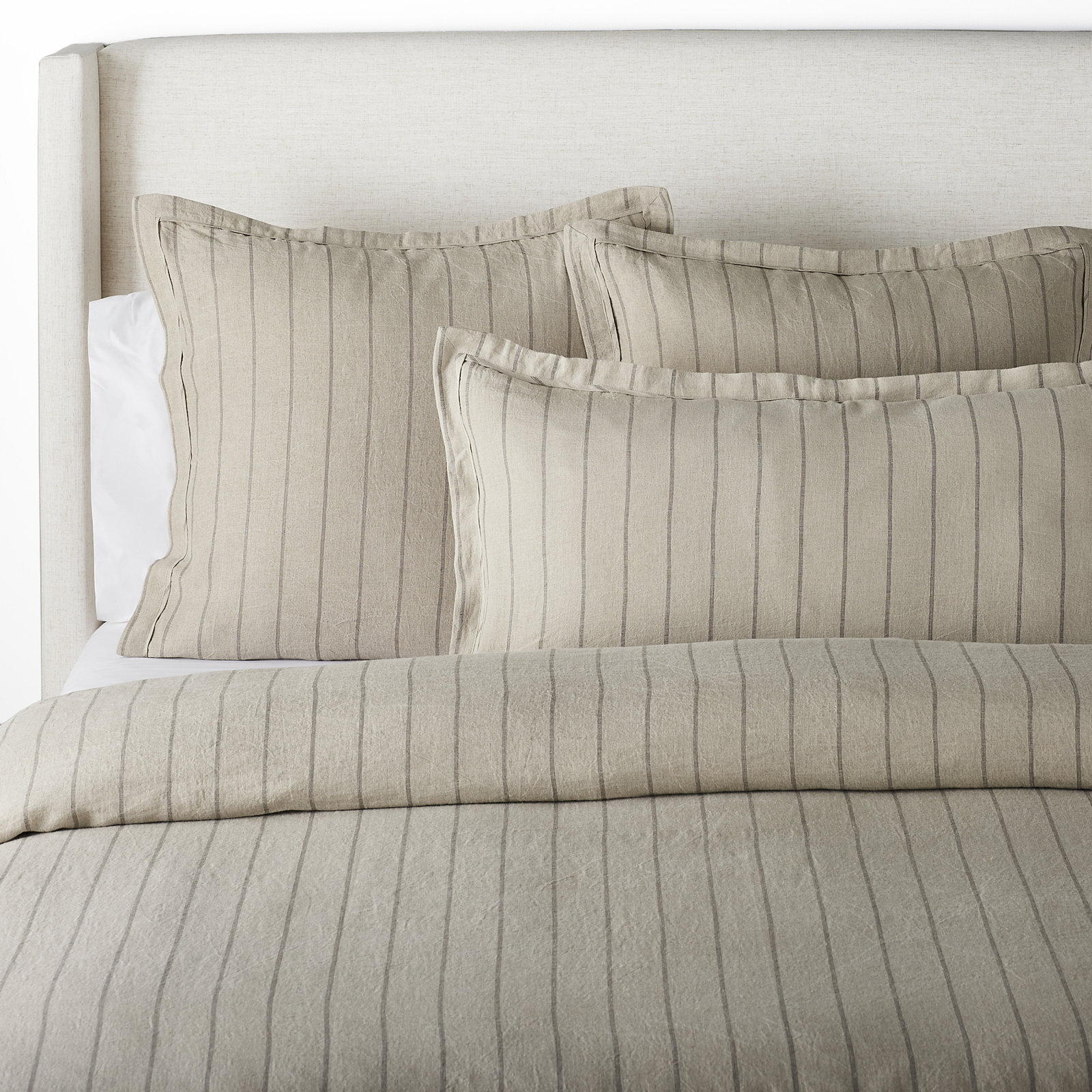 Keegan Belgian Flax Linen Sham Set, King Sham, Natural