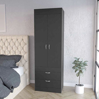 Armoire Alabama, une grande armoire, deux tiroirs