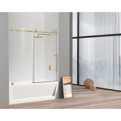 - W x 60;60'' H Single Added Door Frameless Tub Door with
