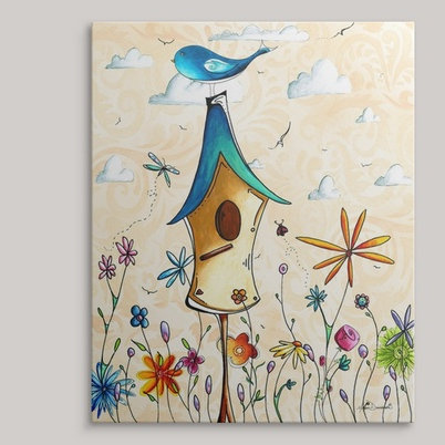 «Bird House» par Megan Duncanson - impression, H 10 po x l 8 po x P 1,5 po, Toile