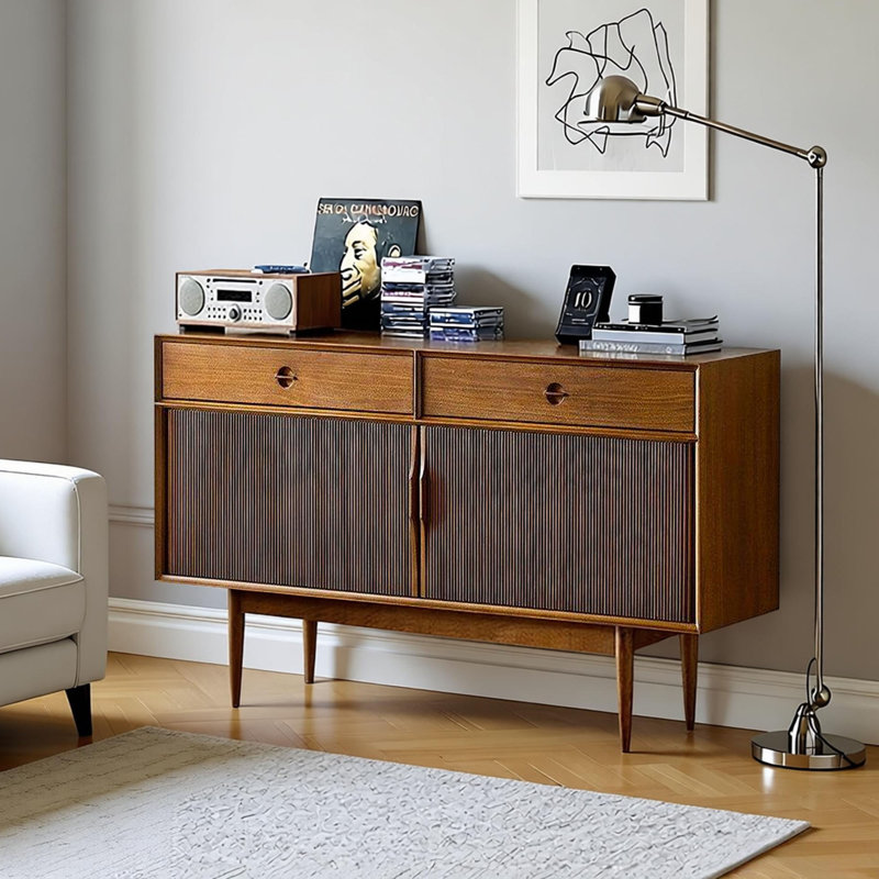 Buffet simple et rétro avec rangement, H 31,49 po x l 51,18 po x P 16,92 po