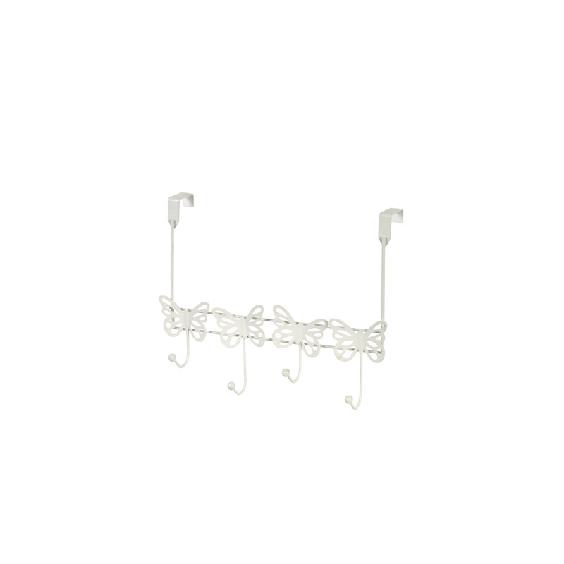 Butterflies Over Door Storage Hooks, White