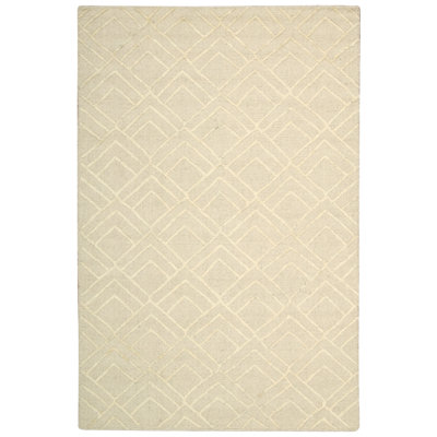 Tapis de la surface ivoire en laine touffeté à la main Meekins