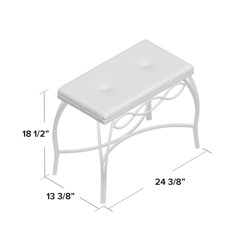 Cerro Polyester Blend Upholstered Bench, Cream