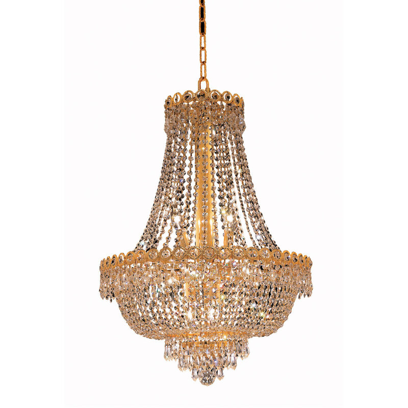 Lustre doré 12 lumières Elegant Lighting Century, 20 po / or / taille royale