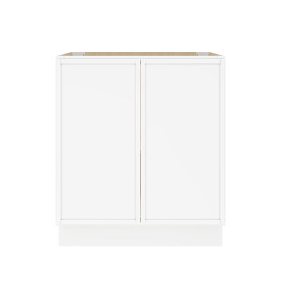 Modern White Birch Modular Base Cabinet with Narrow-Frame Design & Soft-Close Hardware, Flexible Layout for Kitchens and Multi-Use Spaces