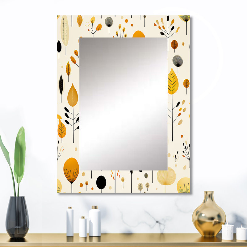 Deby Mcm Minimalist Revival - midcentury  Decorative Mirror, Mid-Century Modern Large Wall Mirror, Printed Metal Art