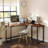 L-Shaped Metal Base Computer Desk