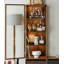 Vitrine Mid-Century en noyer, tablettes en verre