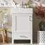 Meuble-lavabo moderne blanc 20,28 po avec lavabo en céramique, structure en bois massif et tiroir - idéal pour les petites salles de bain.-124456312