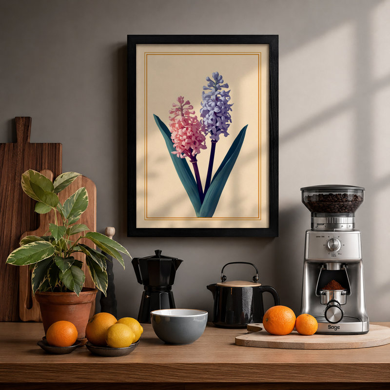 Hyacinth Study Botanical - Print, A2 - 59.4 x 42.0 cm, Black