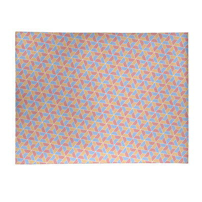 Tapis rouge violet clair/jaune/bleu clair trapézoïdals