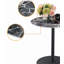 Table de bout Circa 17,5 po avec plateau texturé en marbre noir-392463485