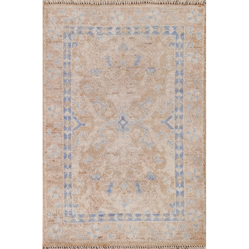 One-of-a-Kind 2'0" X 3'0" New Age Wool Area Rug in White