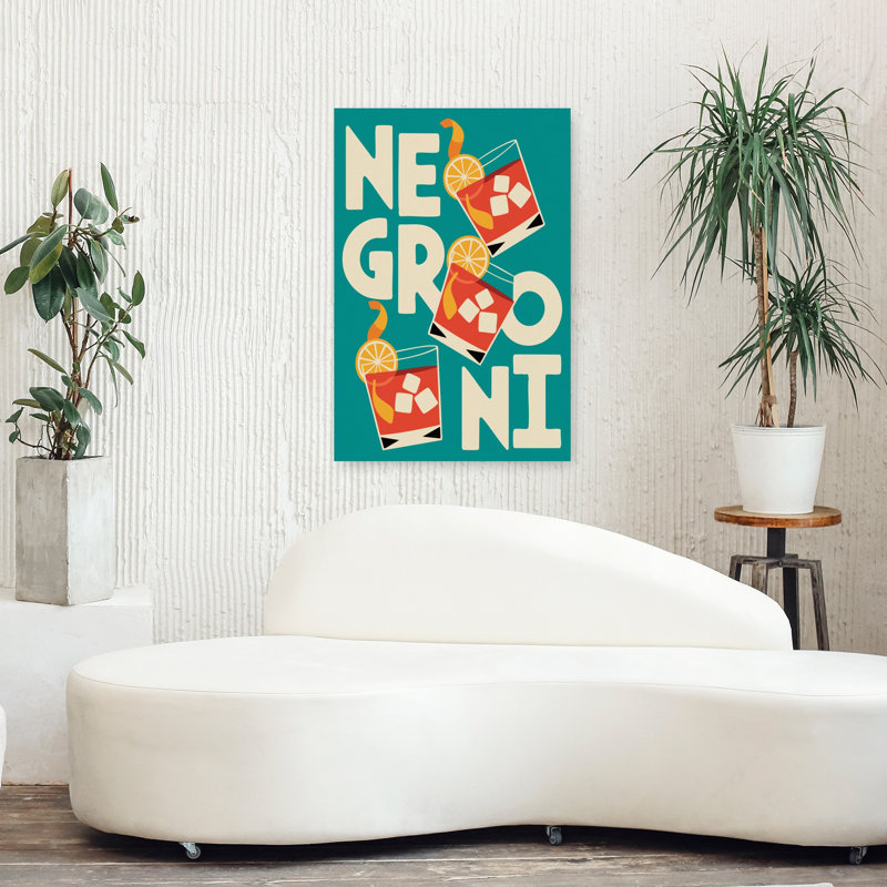 Art rétro rétro rétro classique de Negroni, H 36 po x l 24 po