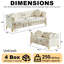 Ensemble de canapé chesterfield 2 pièces à accoudoirs arrondis avec coussins ronds-1483247127